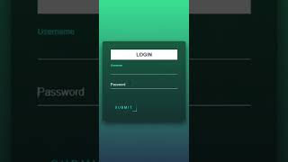 Login Form Animated Floating Input Labels | Glowing Button  | Move Placeholder Focus on input