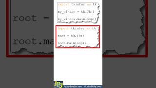 Python tkinter root window