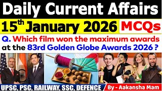 15th January Current Affairs 2026 | Current Affairs Today | Daily Current Affair 2026 #currentaffair