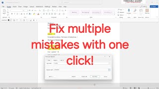 Mastering the Word Advanced Find and Replace