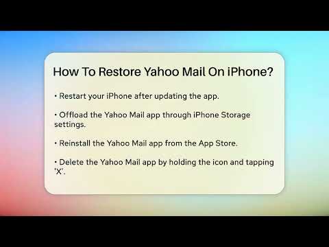 How To Restore Yahoo Mail On iPhone? | #yahoomail #yahoosupport #yahoohelp #iphone