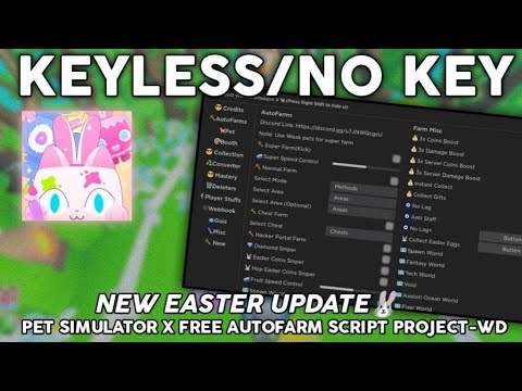 🐰EASTER Update🐰 Pet Simulator X Script Hack 🔥Auto Farm Easter Eggs🔥 AUTO OPEN ! FLUXUS WORK!