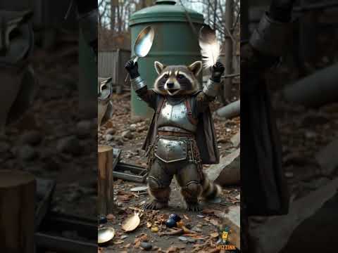 Raccoon vs Trash Tech 🦝🛠️ #cute #wizzink #animatedshorts #animals