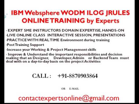 IBM Websphere WODM ILOGS JRULES Online Training and Support