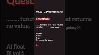MCQ:C Programming.🚀⏩#cquiz #shorts #codeadventure #coding #cprogramming