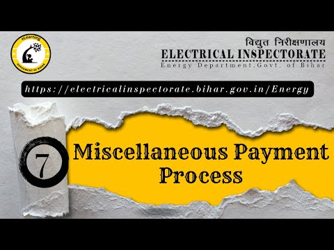 Complete miscellaneous Payment Process for electrical inspectorate