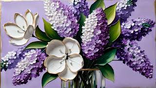 Lilac Symphony | 2 Modern Oil Paintings | Screensaver Art Gallery for TV