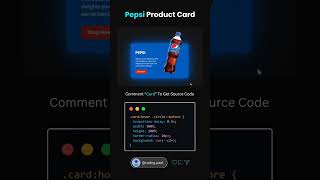 Pepsi Product Card with HTML & CSS | Creative UI Animation #Shorts