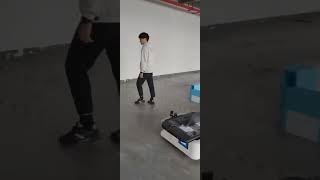 Testing follow feature on our 300kg payload AMR robot.