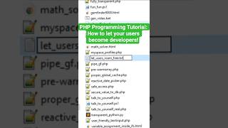 PHP Programming Tutorial: How to let your users become developers! #coding #programming #tutorials