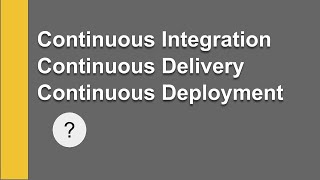 Difference between Continuous Integration, Delivery & Deployment