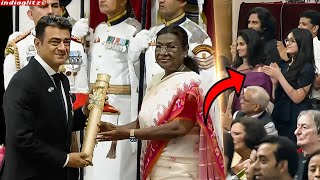 Actor Ajith Kumar Receives Padma Bhushan Award 🥰 Shalini & Daughter Reaction | Padma Awards LIVE