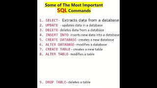 Top SQL Commands #sql #easy  #programming #language #tricks #hack #sqlserver #farhad #lead #collect