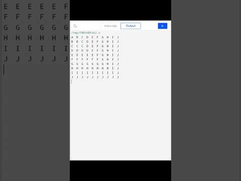 Alphabet Pattern Printing In C++ ||  Easy Pattern Printing #shorts #viral #trending #youtubeshorts