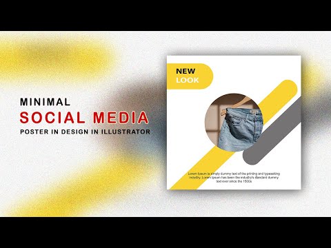 Minimal Social Media Poster Design In Illustrator | Illustrator Tutorial