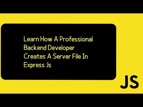Learn How To Make A Professional Backend Sever/Index File In Express Js