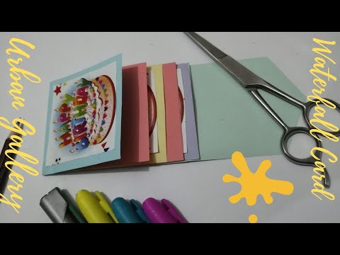 Handmade card | birthday card | How to make waterfall card (step by step easy tutorial)