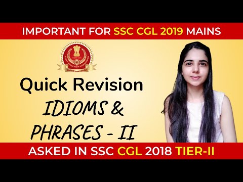 Idioms & Phrases - Important For SSC CGL/CHSL 2020