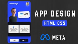 Meta application design using HTML & CSS (practice)