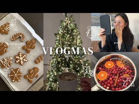 VLOGMAS WEEK 1 ☕🍪🎄 | getting in the Christmas spirit, gingerbread cookies, black friday haul & more!