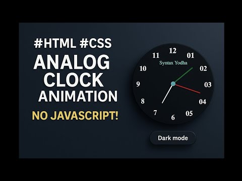 Analog Clock Only HTML & CSS  Animation Using⏰| No JavaScript Needed! |#Analogclock #htmlcssproject