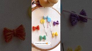 🎀 Creative hand embroidery stitch #shorts #trending #viral #ytshorts #foryou