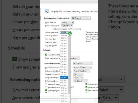 How to configure plan calendar options in MS Project Pro?  #msproject #oberemokii #microsoftproject
