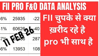 FII & PRO F&O DATA AND NIFTY & BANK NIFTY ANALYSIS FOR 11 FEB 2026 | EDUCATIONAL VIDEO FOR WEDNESDAY