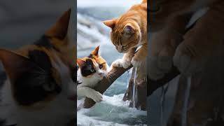 Maman chat courageuse 🛡️🐱 | Sauve son petit #Chatons #ChatsMignons