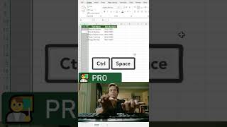 📐 Select entire columns instantly in Excel with Ctrl Space #excel  #excelforbeginners  #exceltips