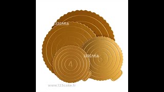 Plateau pour Gâteau en Or : Élégance Dorée en 2 mm d'Épaisseur - Ronde ou Carrée-123CAKE