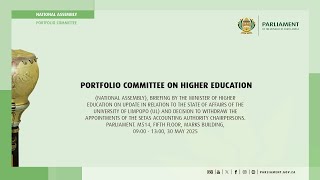 Portfolio Committee on Higher Education, 30 May 2025
