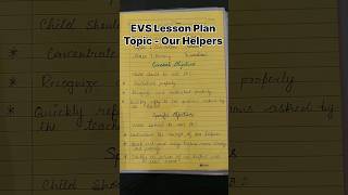 EVS Lesson Plan - Topic - Our Helpers #shorts #lessonplan #evs #class #lesson