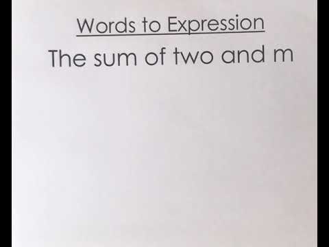 Words to Expressions - Addition