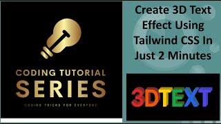 Create 3D Text Effect Using Tailwind CSS in Just 2 Minutes. #tailwindcss #css3 #3dtext #reactjs #ui