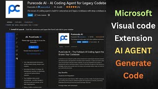 Microsoft Purecode AI Coding agent for visual studio code | copilot integration | Generate code 