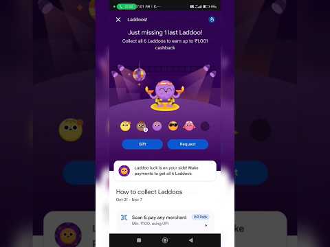 Google Pay Diwali Twinkle Laddoo 100% Working Trick  #shorts #gpay Google pay Laddu giveaway #loot