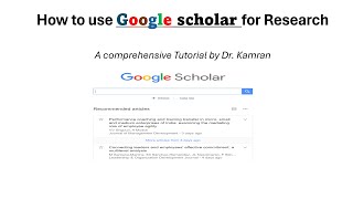 How to use Google scholar for research