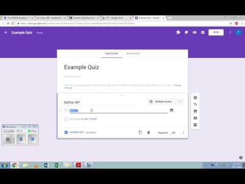 Creating a quiz in Google Drive