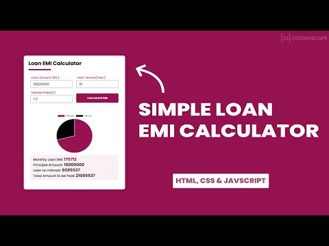 EMI Calculator with Chart.js | How to Create a Loan EMI Calculator using HTML, CSS & JS