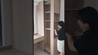 Cabinet-within-a-cabinet design, space-saving and  pleasing. #panelfurniture #interiordesign