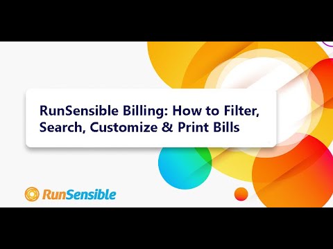 RunSensible Billing: Filter, Search, Customize & Print Bills Like a Pro