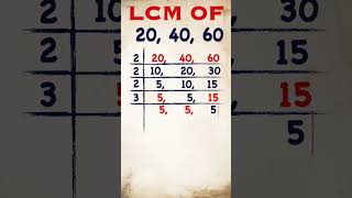 LCM of 20, 40, 60 / #shorts / #maths  / #viral / #lcm_and_hcf  / #lcm #hcf #lcmhcf