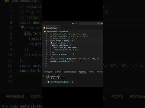 Deduplicate the elements of an array in JavaScript #programminglanguage #coding #javascript