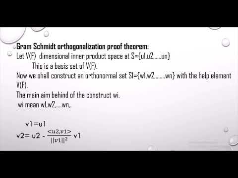 Gram Schmidt ,Theorem, Explain with Example