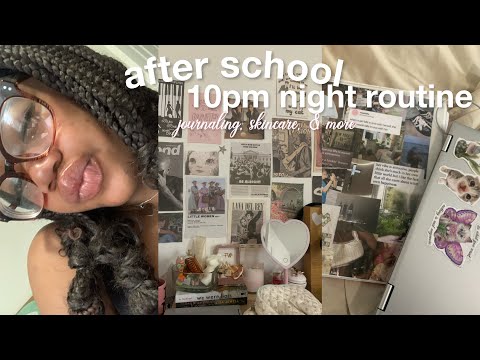 MY 10PM AFTERSCHOOL HIGHSCHOOL NIGHT ROUTINE: skincare routine, journaling, self care & more 💌