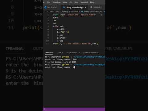 Binary to Decimal Conversion Python  Program
