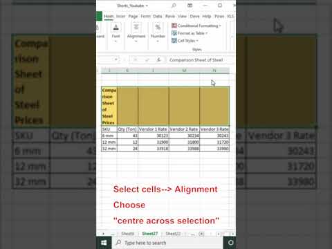 #Excel60Sec - Header formatting in EXCEL by NOT merging cells
