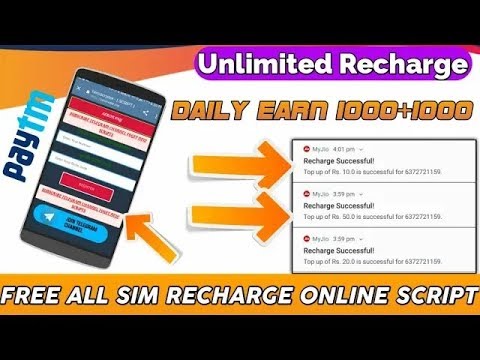 "ONLINE SCRIPT" !! Earn 1Hour:-₹500, 10Hour,:-₹5000 instant Recharge !! Free Recharge Script