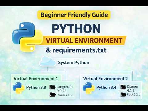 VirtualEnvironment&Requirements.txtFullTutorialinHindi #pythonprogramming #python #django #learning🔥
